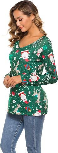 Women's Casual T Shirt Holiday Party Blouse Tops in Saudi Arabia
