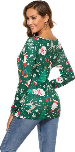 Women's Casual T Shirt Holiday Party Blouse Tops in Saudi Arabia