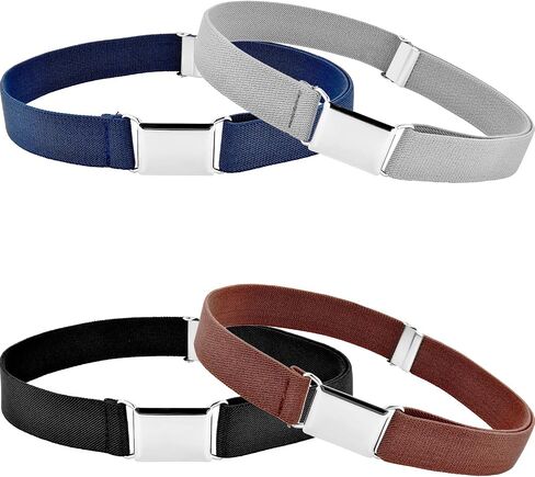 Tatuo 4 Pcs Kids Buckle Belt Kid Adjustable Elastic Belt Boy Stretch Belt for Children Favor in Saudi Arabia