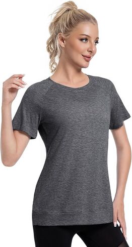 Absttith Women's Workout Shirts Short Sleeve Sports Tee Crew Neck Running Yoga Quick Dry Top in Kuwait