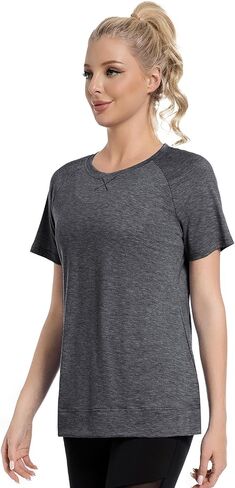 Absttith Women's Workout Shirts Short Sleeve Sports Tee Crew Neck Running Yoga Quick Dry Top in Kuwait