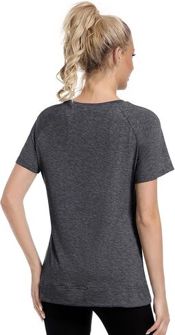 Absttith Women's Workout Shirts Short Sleeve Sports Tee Crew Neck Running Yoga Quick Dry Top in Kuwait