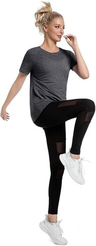 Absttith Women's Workout Shirts Short Sleeve Sports Tee Crew Neck Running Yoga Quick Dry Top in Kuwait