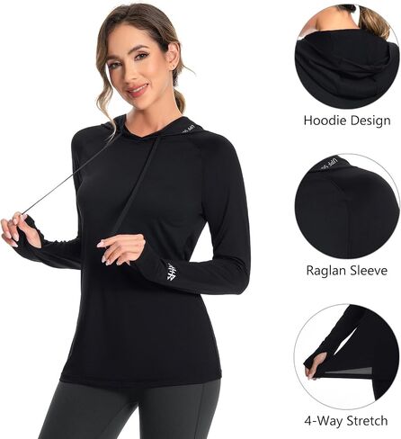 BASSDASH Women’s UPF 50+ Hiking Fishing Hoodie UV Shirt Long Sleeve Outdoor Activewear Breathable Lightweight Stretch in Saudi Arabia