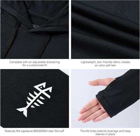 BASSDASH Women’s UPF 50+ Hiking Fishing Hoodie UV Shirt Long Sleeve Outdoor Activewear Breathable Lightweight Stretch in Saudi Arabia