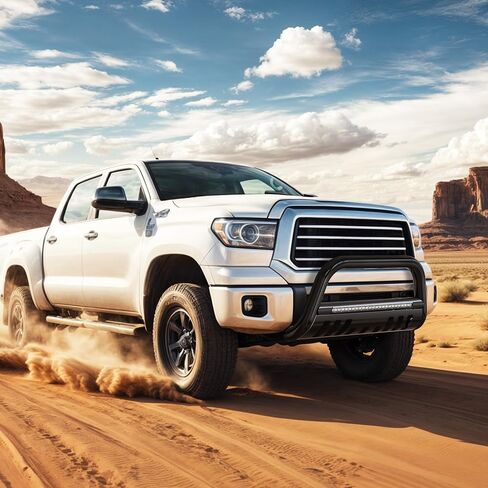 YITAMOTOR Bull Bar Compatible with 2016-2023 Toyota Tacoma (Excludes TRD Models), 3" Tubing Brush Guard Pickup Truck Front Bumper Push Bar w/Grille Skid Plate in Saudi Arabia