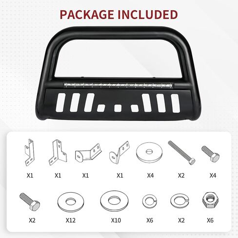 YITAMOTOR Bull Bar Compatible with 2016-2023 Toyota Tacoma (Excludes TRD Models), 3" Tubing Brush Guard Pickup Truck Front Bumper Push Bar w/Grille Skid Plate in Saudi Arabia