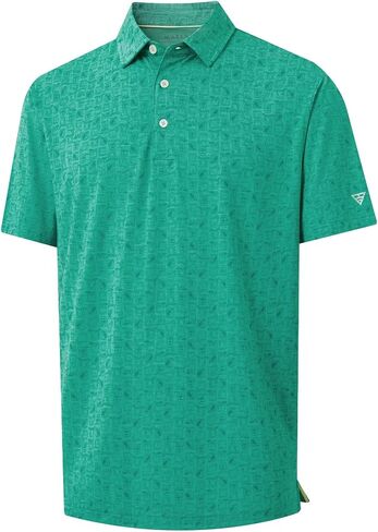 M MAELREG Golf Shirts for Men Print Performance Moisture Wicking Dry Fit Heather Stripe Collared Mens Polo Shirt Short Sleeve in Saudi Arabia