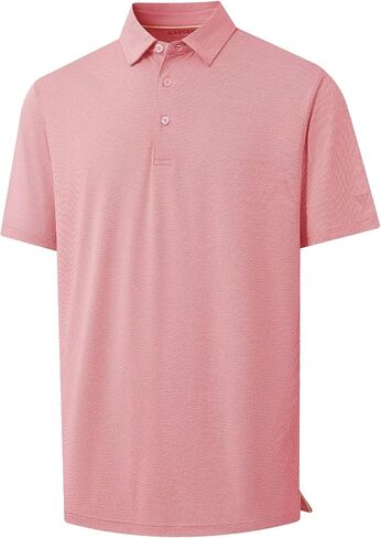 M MAELREG Golf Shirts for Men Print Performance Moisture Wicking Dry Fit Heather Stripe Collared Mens Polo Shirt Short Sleeve in Saudi Arabia