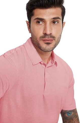 M MAELREG Golf Shirts for Men Print Performance Moisture Wicking Dry Fit Heather Stripe Collared Mens Polo Shirt Short Sleeve in Saudi Arabia