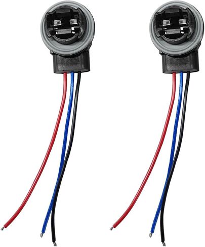 2PCS 3157 Car Wire Harness Pigtail Socket, Car LED and Standard Bulb Sockets Female Adapters, Auto Socket Plug Connectors for Brake Light, Turn Signal Light, Daytime Running Light in Saudi Arabia