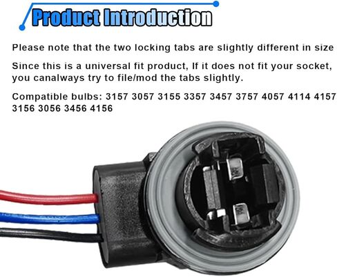 2pcs 3157 سلك السيارة تسخير المقبس الأذرع ، LED للسيارة ومحولات الإناث القياسية للمصباح ، موصلات توصيل المقبس التلقائي لضوء الفرامل ، ضوء الإشارة ، الضوء أثناء النهار in Kuwait