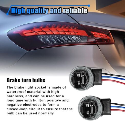 2pcs 3157 سلك السيارة تسخير المقبس الأذرع ، LED للسيارة ومحولات الإناث القياسية للمصباح ، موصلات توصيل المقبس التلقائي لضوء الفرامل ، ضوء الإشارة ، الضوء أثناء النهار in Kuwait