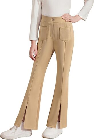 Blibean Tween Girls Bell Bottoms Pants موحدة طماق تقسيم مع جيوب حجم 6-15 سنة in Saudi Arabia
