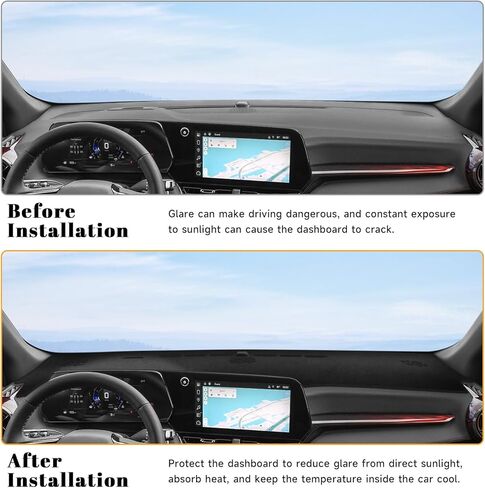 Black Dashboard Dash Board Cover Mat Carpet for Chevy 2025 Equinox Accessories Dash Cover Flannel Material Dash Mat Sunshade in Kuwait