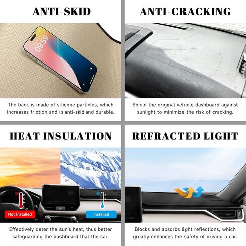 Black Dashboard Dash Board Cover Mat Carpet for Chevy 2025 Equinox Accessories Dash Cover Flannel Material Dash Mat Sunshade in Kuwait