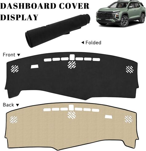 Black Dashboard Dash Board Cover Mat Carpet for Chevy 2025 Equinox Accessories Dash Cover Flannel Material Dash Mat Sunshade in Kuwait