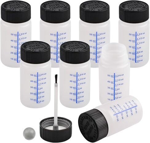 WANDIC Paint Touch Up Bottles, 12 Pieces Touch Up Plastic Bottle with Brush and Mixing Ball Paint Applicator Bottle for Car Wall and Hobby Painting -60 ml in Kuwait