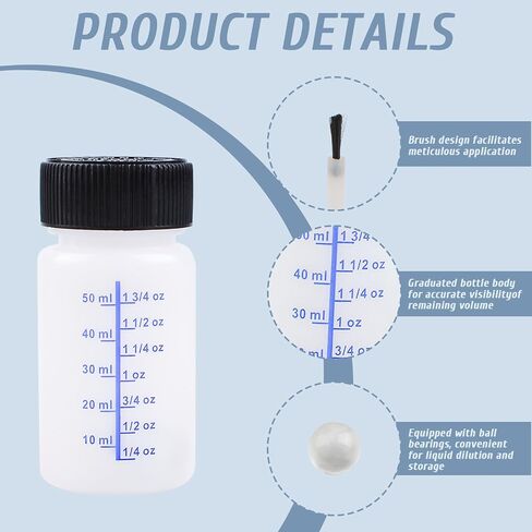 WANDIC Paint Touch Up Bottles, 12 Pieces Touch Up Plastic Bottle with Brush and Mixing Ball Paint Applicator Bottle for Car Wall and Hobby Painting -60 ml in Kuwait