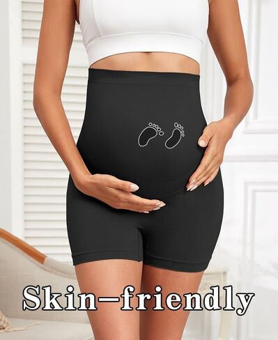 Maternity Shapewear Seamless Underwear Over Bump Pregnancy Shorts High Waist Panties Under Dress Belly Support in Kuwait