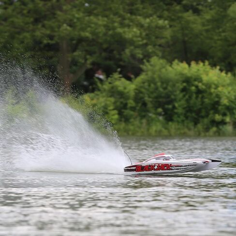 Pro Boat RC Blackjack 42 بوصة 8S بطارية Catamaran RTR بدون فرشاة وشاحن غير متضمن أسود/برتقالي PRB08043T1 in Kuwait
