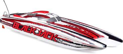 Pro Boat RC Blackjack 42 بوصة 8S بطارية Catamaran RTR بدون فرشاة وشاحن غير متضمن أسود/برتقالي PRB08043T1 in Kuwait