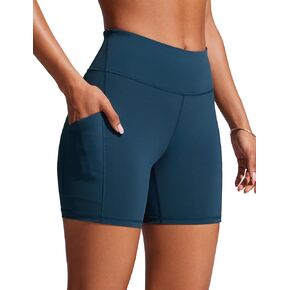 شورتات السباحة CRZ Yoga Womens 6 '' Swim Board High بصراحة تجفيف جاف في جذوع ملابس السباحة مع بطانة وجيوب
