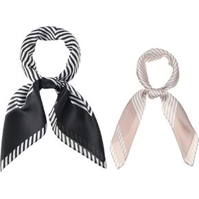 Allegra K 2PCS Stripe Stripe Princed Head Orchves Kerchief Hair Wrap Dick