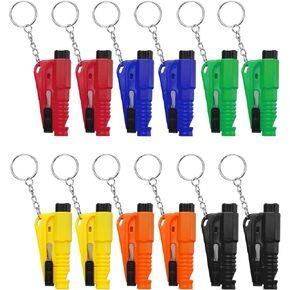 Lecart 16 PCS أدوات الهروب من السيارة مع حزام الأمان القاطع Wimdow Breaker Whistle Keychain 3 في 1 يجب أن يكون لدى أداة سلامة مركبة الطوارئ لمالك السيارة