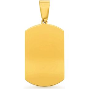 Solid 14k Yellow Gold Dog Tag Pendant