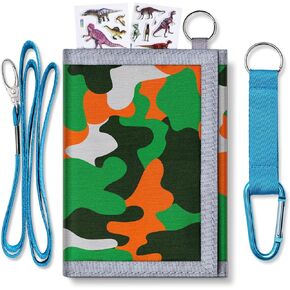 TATAANTY Trifold Kids Wallet for Boys & Girls Ages 6-18, Camo Design Durable Toddler & Youth Wallets, Fun Novelty Gift for Birthdays Holidays Children's Gifts