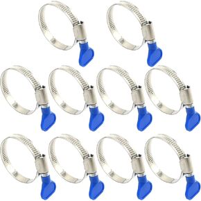 32-50 Mm (1-1/4" To 2") Stainless Steel Hose Clamp,Dryer Hose Clamp, Thumb Screw Key-Type Adjustable Hose Clamp, 9mm Bandwidth for Plumbing Automotive 10 Pack