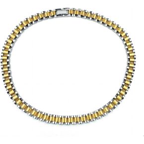 Super Noble Surgical Stainless Steel Luxury Looking Golden PVD Vacuum Plating Watch Band Style Linked Necklace