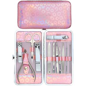 Zizzon Nail Clippers Kit Manicure Pedicure مجموعة مع حالة ثلاثية الأبعاد (أرجوانية)