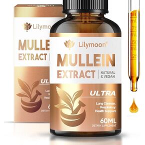 قطرات Mullein للرئتين ، Mullein Drops تدعم المخاط التنفسي والراحة ، مستخلص أوراق Mullein لتطهير الصحة والرئتين الرئتين ، بدون كائنات محفورة للكائن