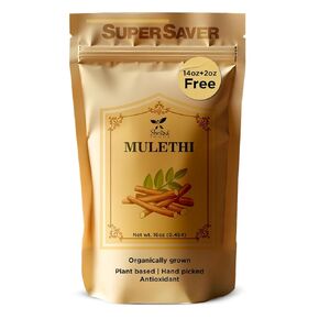Shrida Foods Mulethi (Licorice Root Powder) 14 oz (397g) | Pure, Organic, Non-GMO | Natural Herb for Digestive Support, Immunity Boost, Throat Relief & Wellness | Ayurvedic Goodness