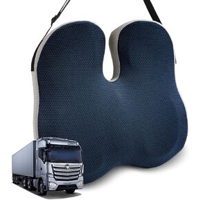 X Large Car Seat Cushion for Driving, Mprove Driving Vision/Posture, Truck Seat Cushion with Non-Slip and Adjustable Straps, Memory Foam Seat Cushion for Long Time Driving Car, Truck, SUVs (DarkGray)