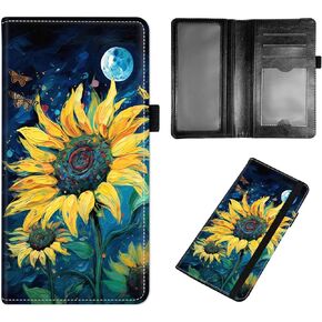 PU Leather Checkbook Covers for Women, Check book holder for personal checks, checkbook wallet with RFID Blocking, Gift for Men Women, Butterfly Flower