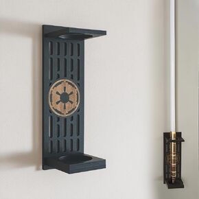 Galactic Empire Wall Mounted Lightsaber Display Stand With Logo - Gift for SW Owners (02)