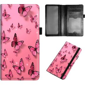 PU Leather Checkbook Covers for Women, Check book holder for personal checks, checkbook wallet with RFID Blocking, Gift for Men Women, Black Leopard Print