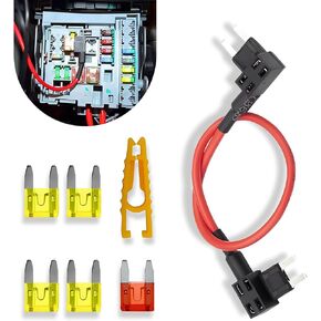 1 PC Automotive TIPM Fuse Adapter Bracket Repair Kit, Standard 14AWG Wire/20A Bypass Cable + Fuse Adapter + Fuse Puller, Replacement Accessories, for Dodge Ram 1500 2500 (Multicolored)