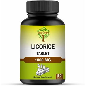 1000 mg Licorice Chewable Tablets | Digestive Support & Relief for Men & Women | Herbal Supplement for Heartburn and Upset Stomach | Non-GMO, Gluten Free | 90 Tablets, 45 Days Supply