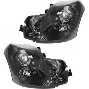 مجموعة المصابيح الأمامية TRQ Set Headlips Driver & Passenger Side متوافقة مع 2003-2007 Cadillac CTS GM2502242 GM2503242