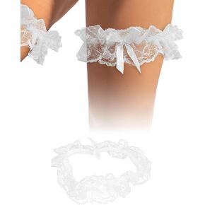 ohyeah Lace Wedding Garters for Bride Bridal Garter Set Elastic Leg Garters for Thigh with Bow Party Prom Bridal Lingerie
