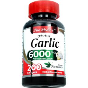حبوب الثوم المختبر فيتو Medic 6000 ملغ مكافئ الثوم بدون رائحة مكملات عالية الامتصاص مستخلص الثوم 200 Softgels