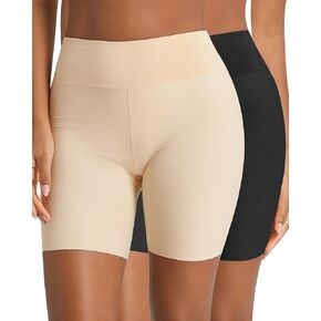 Slip Shorts for Under Dresses Women, Cooling Anti Chafing Seamless Mid Thigh Under Skirt Smooth Boyshorts Panties