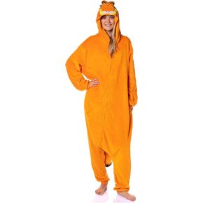 INTIMO Garfield Mens' Character Hooded Union Suit Costume Sleep Pajama For Adults