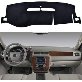 SPEEDWOW Dashboard Dash Board Cover Mat Carpet Compatible with 2007-2014 Chevy Silverado Suburban Tahoe Avalanche GMC Yukon Sierra