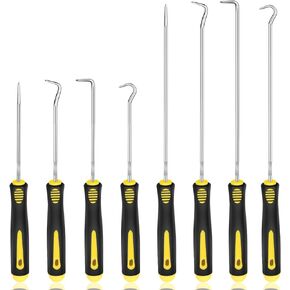 8 Pieces Pick and Hook Tools Set, Precision Automotive Pick Tool for Car Auto Oil Seal, Pick Set Mechanic, Picks Tool Set to Remove Hoses and Gaskets, Pick Hooks Puller Remover Kit