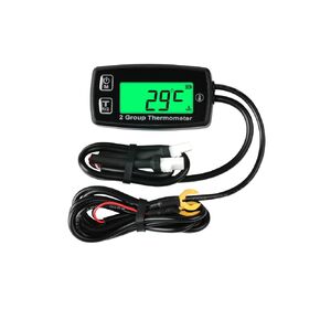 Dual Digital LCD Engine Thermometer Temperature Gauge Motorcycle Thermometer Temperature Alert for Dump Truck Scooter Dirt Bike ATV Outboard Motor Marine Snowmobile Engine